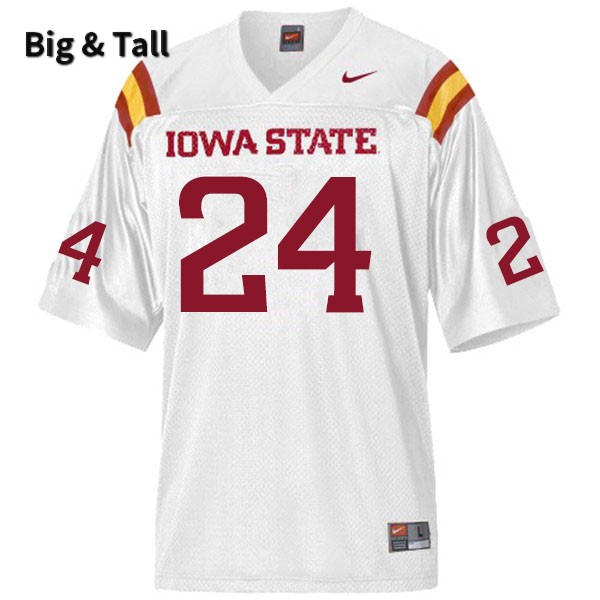 Iowa State Cyclones Men's #24 D.J. Miller Nike NCAA Authentic White Big & Tall College Stitched Football Jersey BV42I26JH